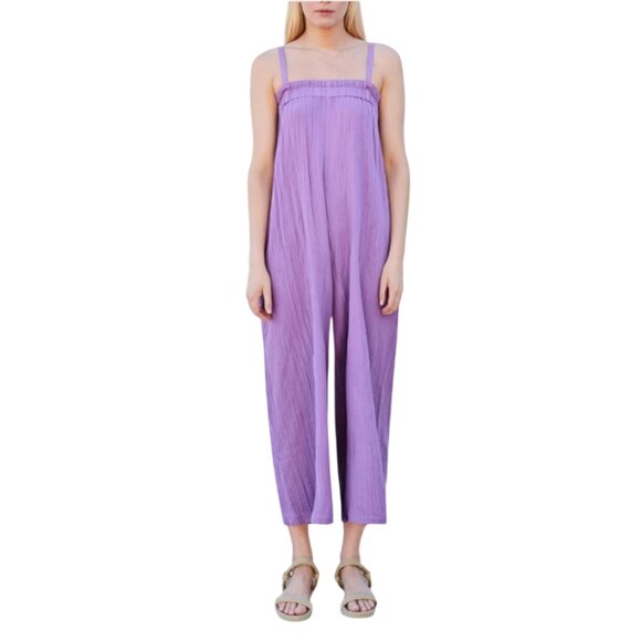 NWT Sundry Double Gauze Jumpsuit Romper Womens 1 Small Purple Orchid Sleeveless - Picture 1 of 12